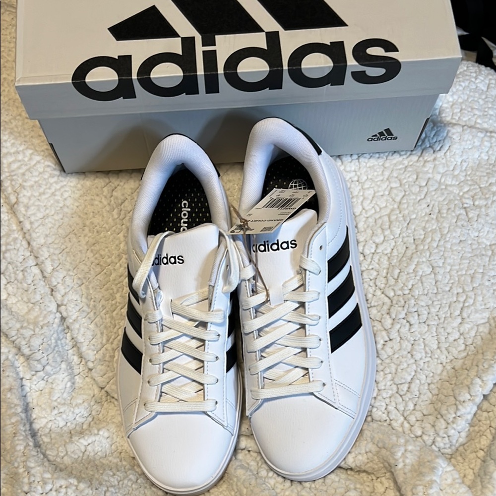 Adidas Women's White and Black Sneakers